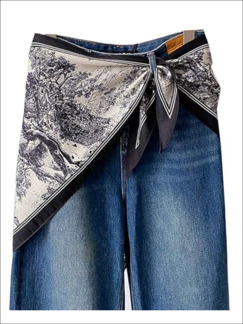 Polyester Triangular Scarf Belt Floral Hair Head Scarf Waist Sash for Dresses